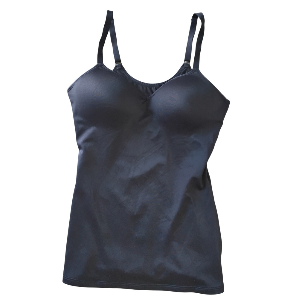 Vanity‎ Fair Womens Black Padded Camisole Built-in Bra Adjustable Straps 34201 M